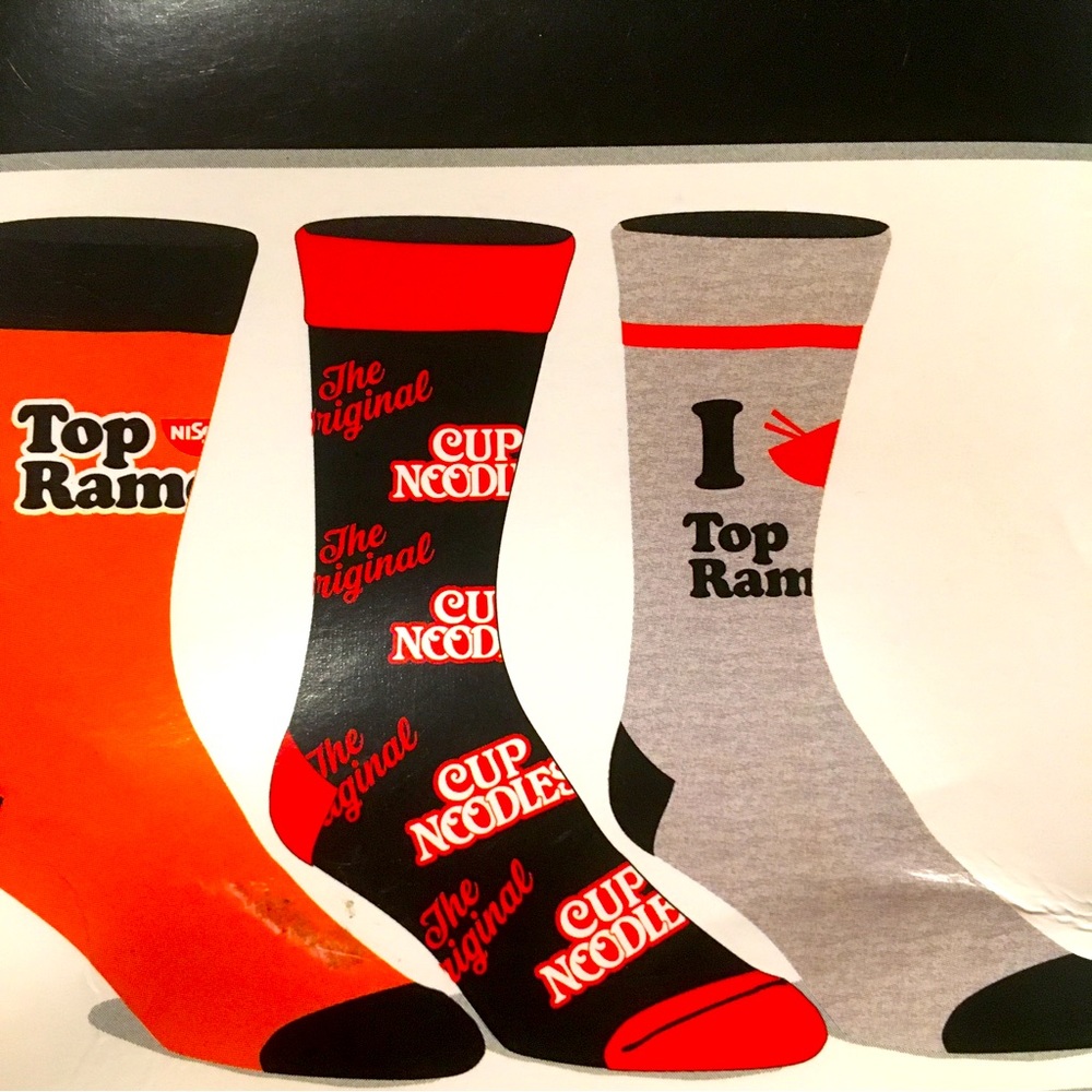 Top Ramen Mens Crew socks set of 3 pair
